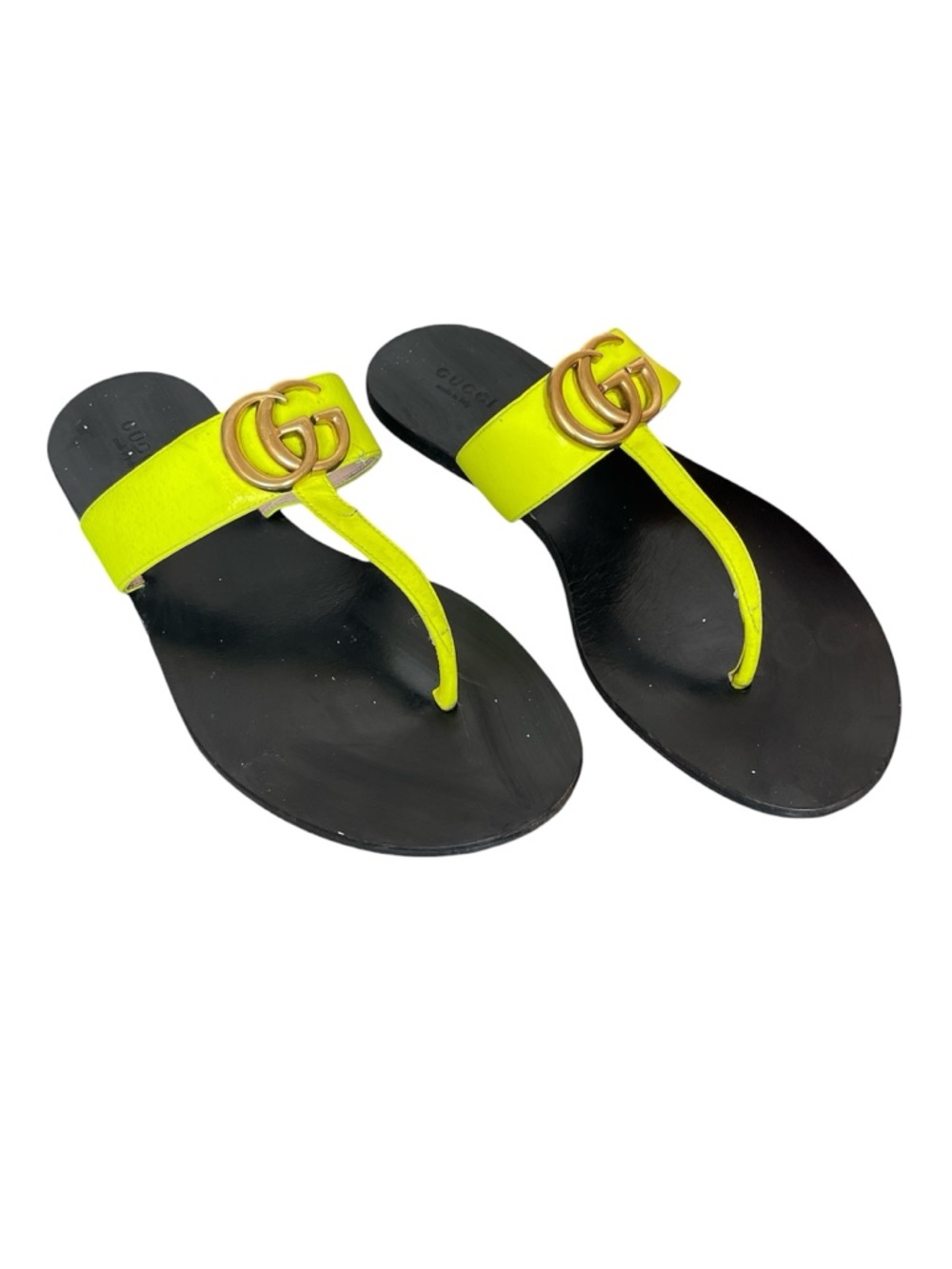 GUCCI Marmont Thong Flip Flop Slide Flat GG Logo Sandals \\ 38
